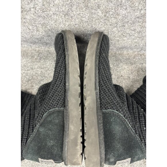 UGG Boots Womens Size 10 Black Classic Cardy II Knit Tall Slouch Winter - Picture 8 of 9